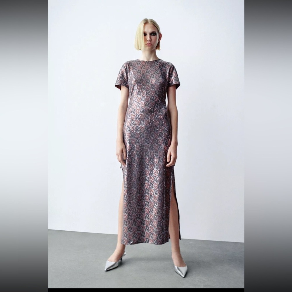 Zara sequin maxi dress